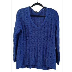 Style & Co. Royal Blue V-Neck Sweater Size M